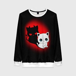 Свитшот женский КОТИК ДЬЯВОЛ KITTY DEVIL, цвет: 3D-белый