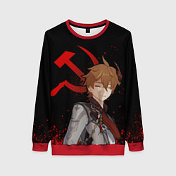 Свитшот женский ТАРТАЛЬЯ СНЕЖНАЯ ЧЕРНЫЙ, цвет: 3D-красный