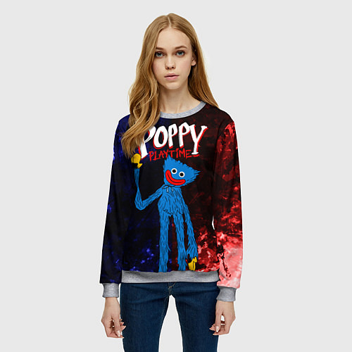 Женский свитшот Poppy Playtime / 3D-Меланж – фото 3