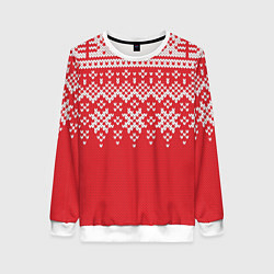 Свитшот женский Knitted Pattern, цвет: 3D-белый