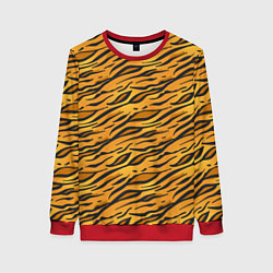 Свитшот женский Тигровый Окрас Tiger, цвет: 3D-красный