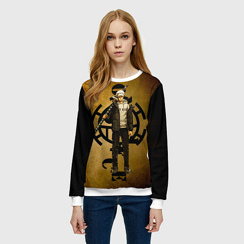 Женский свитшот Трафальгар Ло One Piece c нодати / 3D-Белый – фото 3