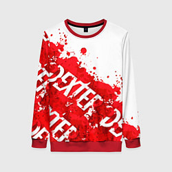 Свитшот женский Декстер, пятна крови, цвет: 3D-красный