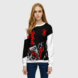 Свитшот женский Берсерк черная маска с логотипом, цвет: 3D-белый — фото 2