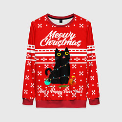 Свитшот женский MEOW CHRISTMAS, цвет: 3D-красный