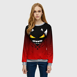 Свитшот женский Geometry Dash: Demon Smile, цвет: 3D-меланж — фото 2