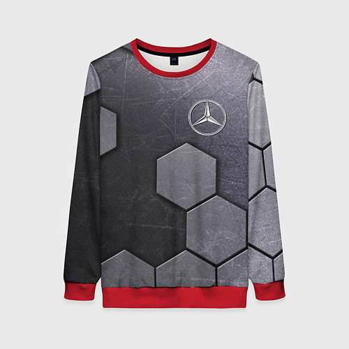 Женский свитшот Mercedes-Benz vanguard pattern / 3D-Красный – фото 1