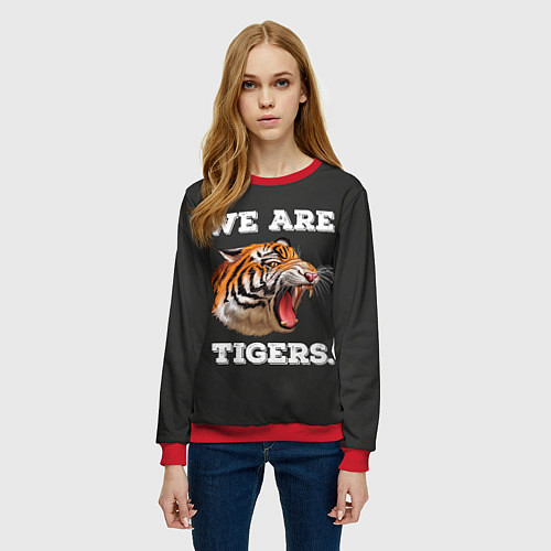 Женский свитшот Тигр We are tigers / 3D-Красный – фото 3