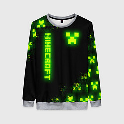 Женский свитшот MINECRAFT NEON LOGO CREEPER