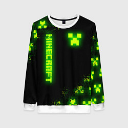 Женский свитшот MINECRAFT NEON LOGO CREEPER