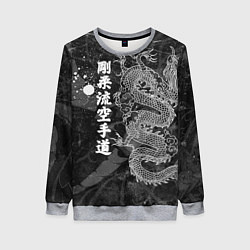 Свитшот женский Токийский Дракон Иероглифы Dragon Japan, цвет: 3D-меланж