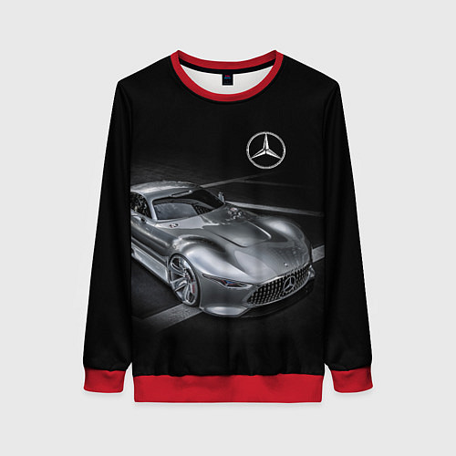 Женский свитшот Mercedes-Benz motorsport black / 3D-Красный – фото 1