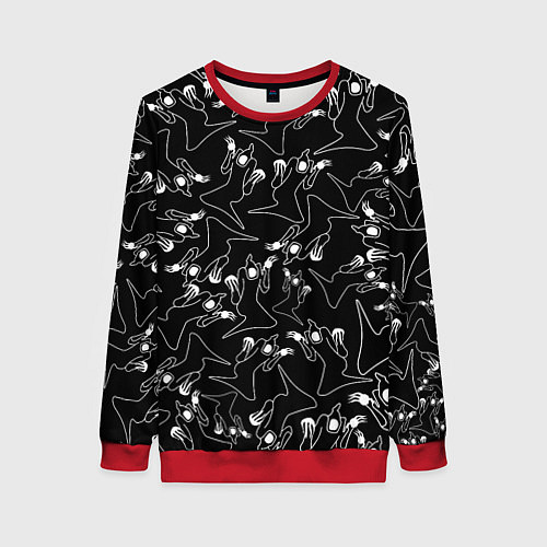 Женский свитшот KIZARU HAUNTED FAMILY ПАТТЕРН / 3D-Красный – фото 1