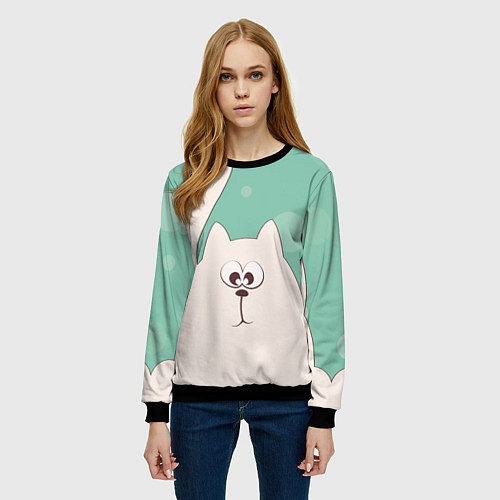 Женский свитшот Кошки trio band / 3D-Черный – фото 3