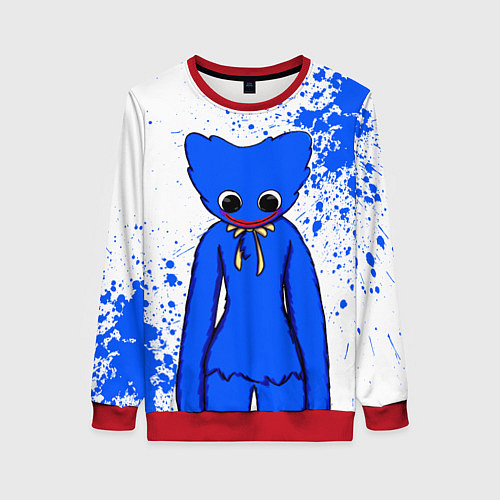 Женский свитшот POPPY PLAYTIME BLUE ИГРА ПОППИ ПЛЕЙТАЙМ ХАГГИ ВАГГ / 3D-Красный – фото 1