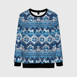 Свитшот женский Christmas Pattern, цвет: 3D-черный