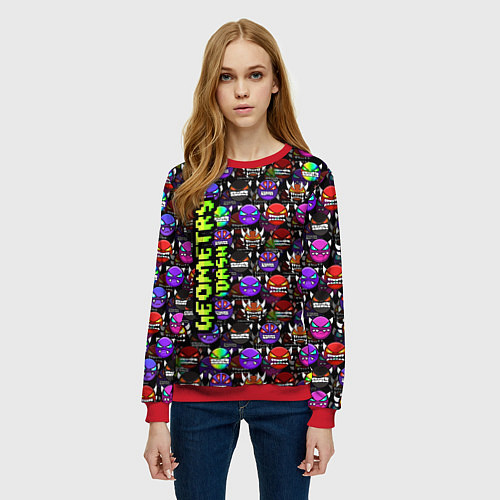 Женский свитшот Geometry Dash: Heroes / 3D-Красный – фото 3