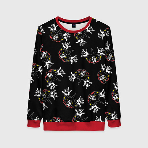 Женский свитшот КОРОЛЬ И ШУТ ЛОГО ПАТТЕРН / 3D-Красный – фото 1