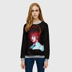 Свитшот женский Макима кровавый ангел Человек бензопила, цвет: 3D-меланж — фото 2