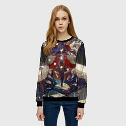 Свитшот женский Мона магическая ведьма геншин, цвет: 3D-черный — фото 2