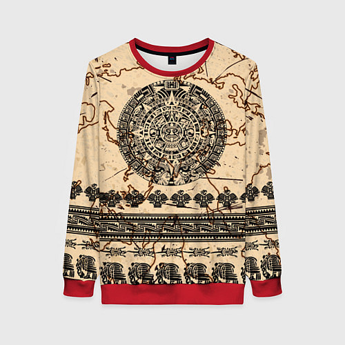Женский свитшот AztecsАцтеки / 3D-Красный – фото 1