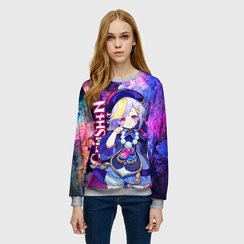 Женский свитшот КИКИ, GENSHIN IMPACT SPACE ГАЛАКТИКА / 3D-Меланж – фото 3