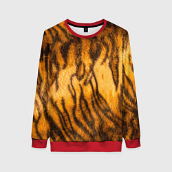 Свитшот женский Шкура тигра 2022, цвет: 3D-красный