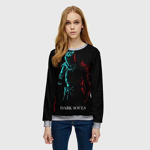 Женский свитшот Dark Souls NEON Силуэт / 3D-Меланж – фото 3