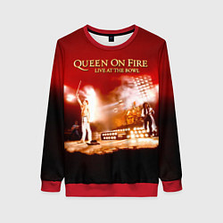Свитшот женский Queen on Fire - Live at the Bowl, цвет: 3D-красный