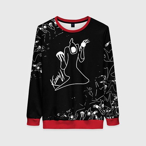 Женский свитшот KIZARU ПРИЗРАК ЛОГО БЕЛЫЙ / 3D-Красный – фото 1