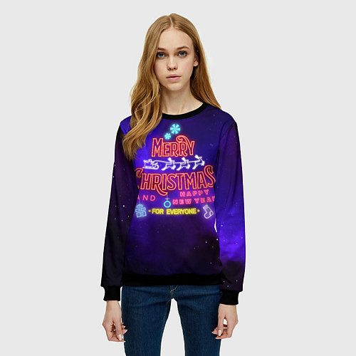 Женский свитшот Неон NY 2022 / 3D-Черный – фото 3