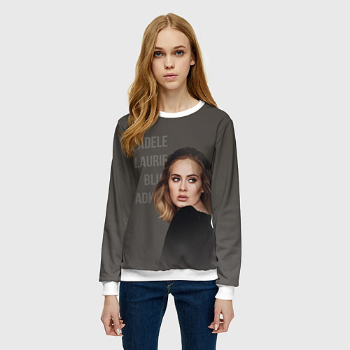 Женский свитшот Взгляд Адель / 3D-Белый – фото 3