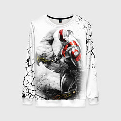 Свитшот женский КРАТОС С МЕЧАМИ, БОГ ВОЙНЫ, цвет: 3D-белый