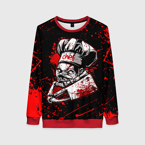 Женский свитшот DOTA 2 PUDGE, БРЫЗГИ КРАСОК / 3D-Красный – фото 1
