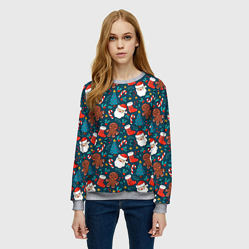 Женский свитшот ПОКРЫТО НОВЫМ ГОДОМ! / 3D-Меланж – фото 3