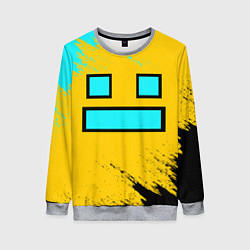 Свитшот женский GEOMETRY DASH SMILE БРЫЗГИ КРАСОК, цвет: 3D-меланж