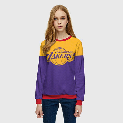 Женский свитшот LAKERS LINE HEXAGON SPORT / 3D-Красный – фото 3