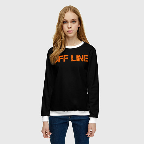 Женский свитшот Офлайнoffline / 3D-Белый – фото 3