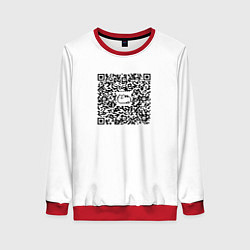 Свитшот женский Я QR-кот, гуляю где вздумается!, цвет: 3D-красный