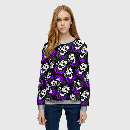 Женский свитшот JOJO KILLER QUEEN КОРОЛЕВА УБИЙЦА УЗОР / 3D-Меланж – фото 3