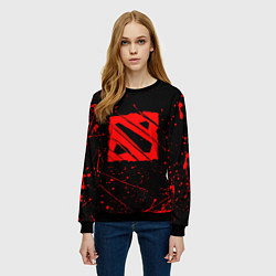 Свитшот женский DOTA 2 БРЫЗГИ КРАСОК, КРОВЬ, цвет: 3D-черный — фото 2
