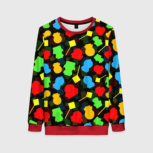 Женский свитшот SOUTH PARK ЮЖНЫЙ ПАРК НОВОГОДНИЙ УЗОР / 3D-Красный – фото 1