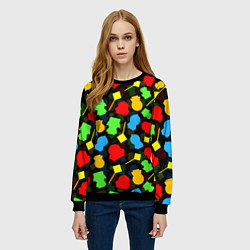 Свитшот женский SOUTH PARK ЮЖНЫЙ ПАРК НОВОГОДНИЙ УЗОР, цвет: 3D-черный — фото 2