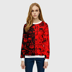 Свитшот женский THE WITCHER LOGOBOMBING BLACK RED, цвет: 3D-белый — фото 2