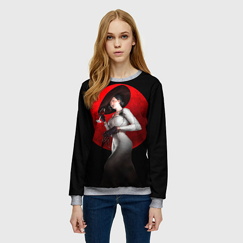 Женский свитшот Хитрая Димитреску / 3D-Меланж – фото 3