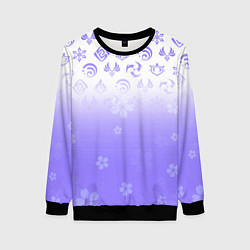 Свитшот женский GENSHIN IMPACT SYMBOL PATTERN SAKURA САКУРА, цвет: 3D-черный