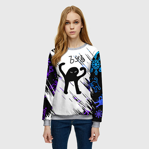 Женский свитшот Новогодний ЪУЪ СЪУКА / 3D-Меланж – фото 3