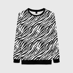 Свитшот женский Чёрно-Белые полоски Зебры, цвет: 3D-черный