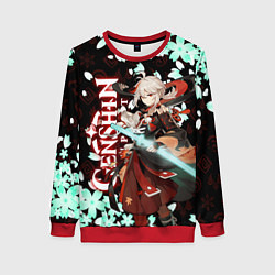Свитшот женский КАДЗУХА ГЕНШИН ИМПАКТ САКУРА, цвет: 3D-красный