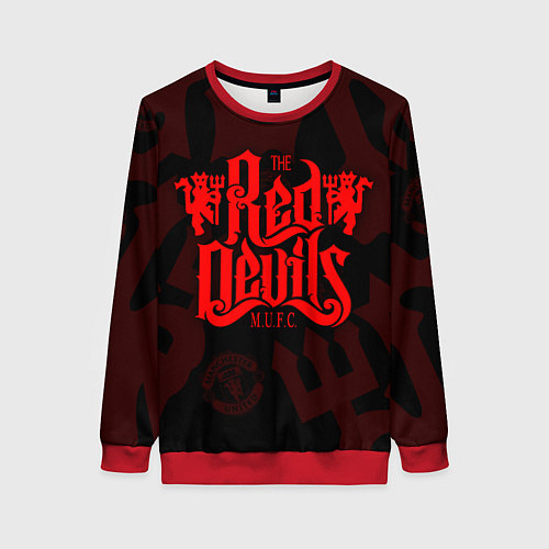 Женский свитшот МАНЧЕСТЕР ЮНАЙТЕД КРАСНЫЕ ДЬЯВОЛЫ RED DEVILS / 3D-Красный – фото 1